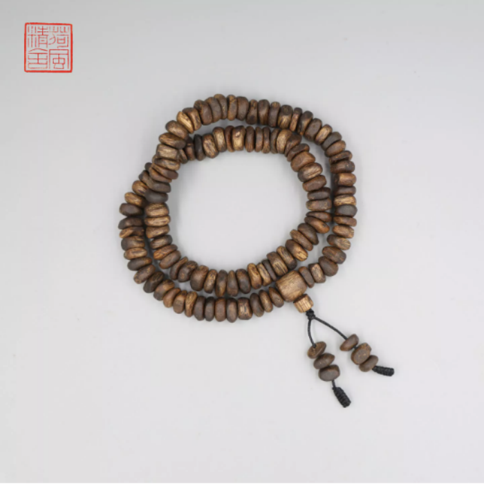 沉香沉香手串海南乌身虫漏高结油双圈沉香手串-CX379