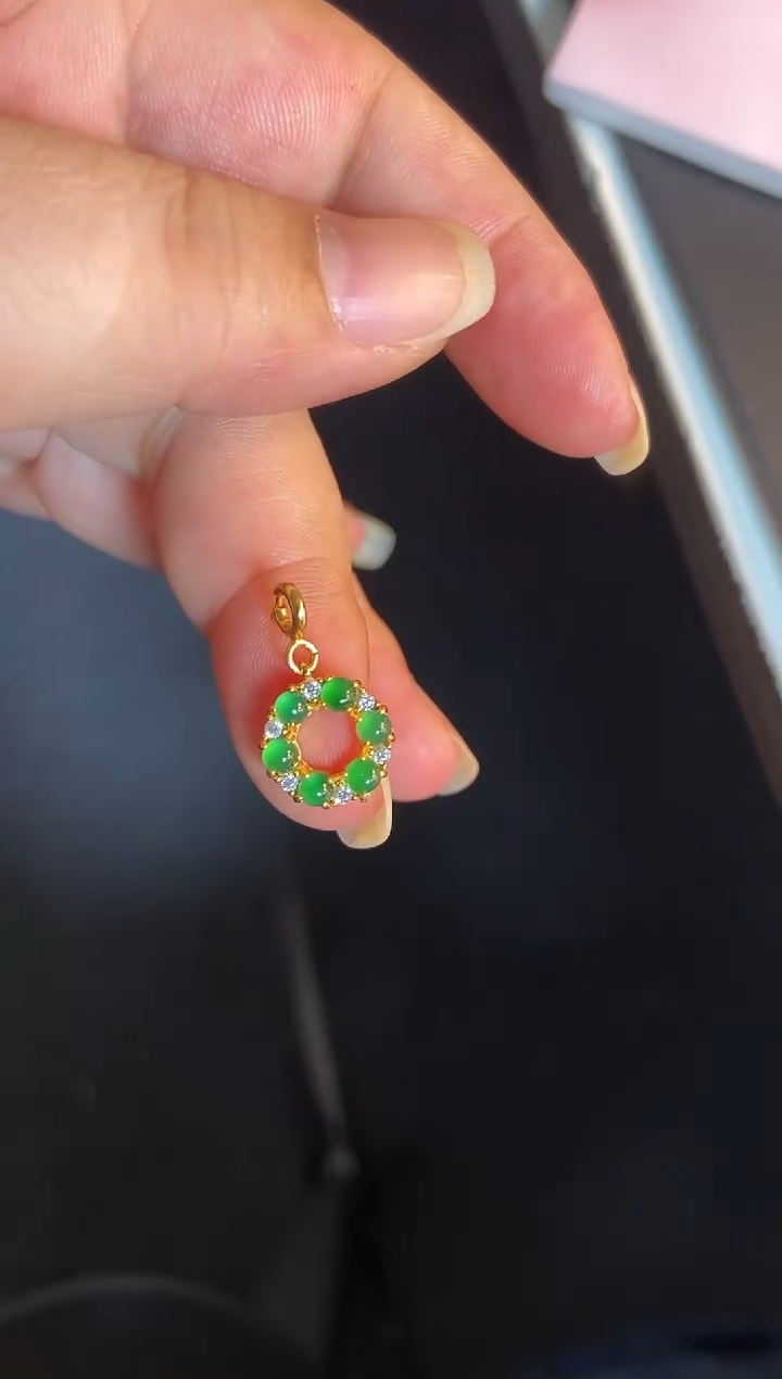 吊坠(不含链)银S925镶嵌翡翠1