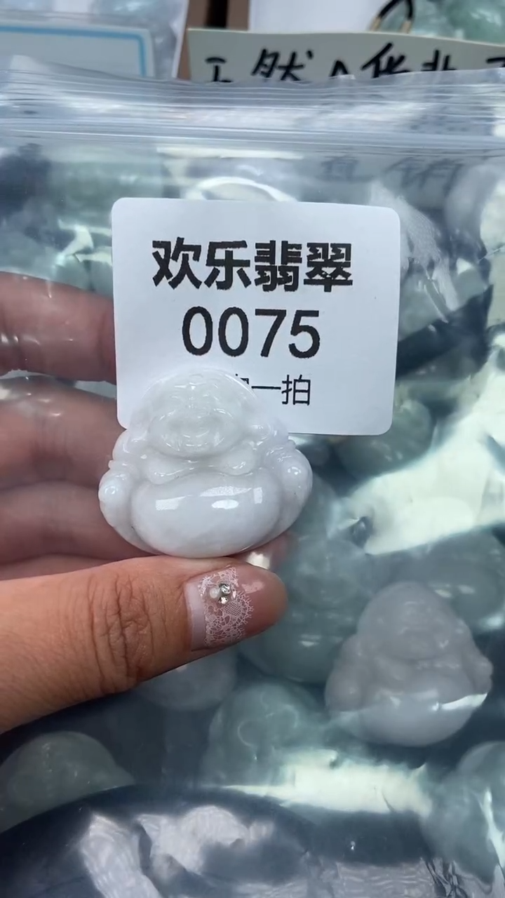 颈饰未镶嵌翡翠缅甸天然翡翠微微瑕0075