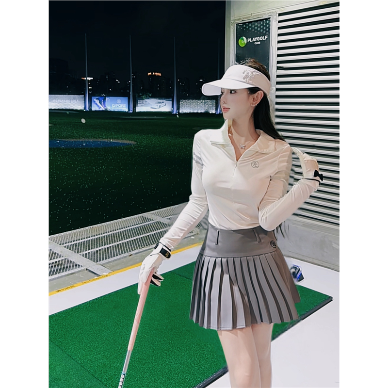 高尔夫女秋冬韩版高尔夫套装女高尔夫长袖女裙显瘦速干网球服