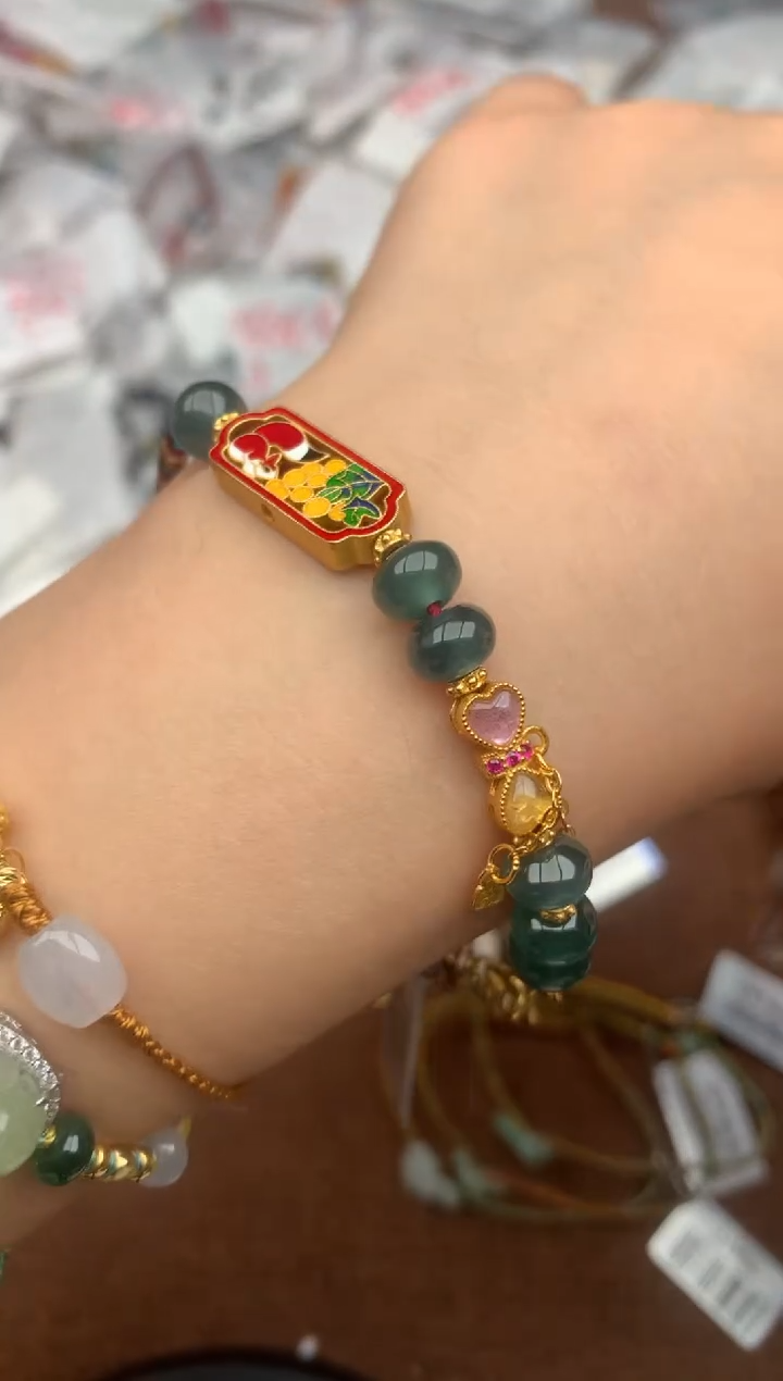 银S925镶嵌挂件翡翠—