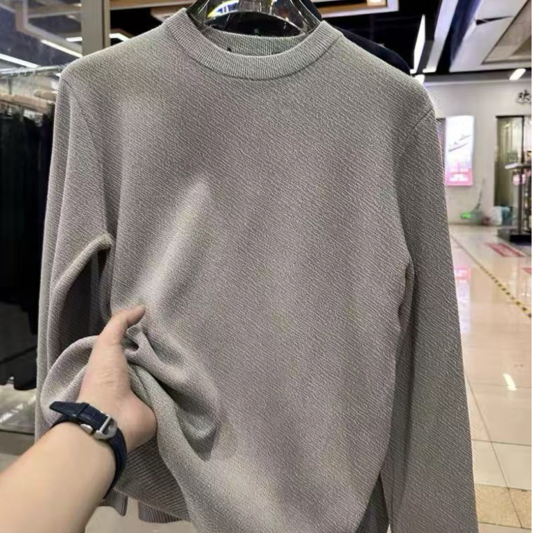 2026新款水波纹男装卫衣高端品牌撤柜加绒秋冬厚款弹力质感