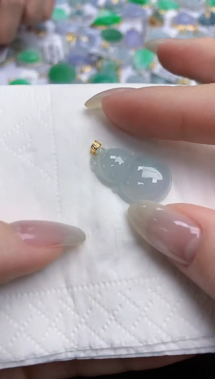 【闪购商品】翡翠颈饰18K金镶嵌天然缅甸翡翠A货