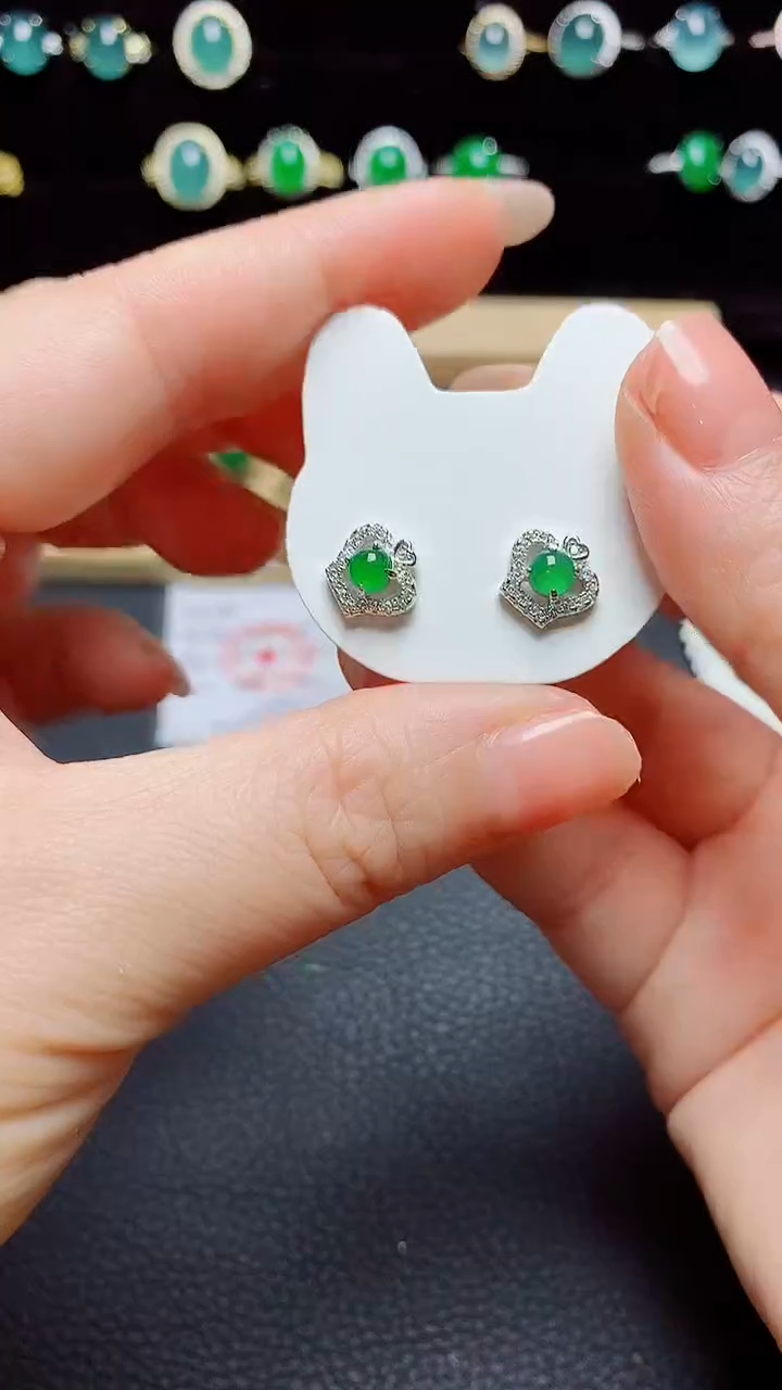 翡翠戒指银S925镶嵌天然翡翠A货s925银镶