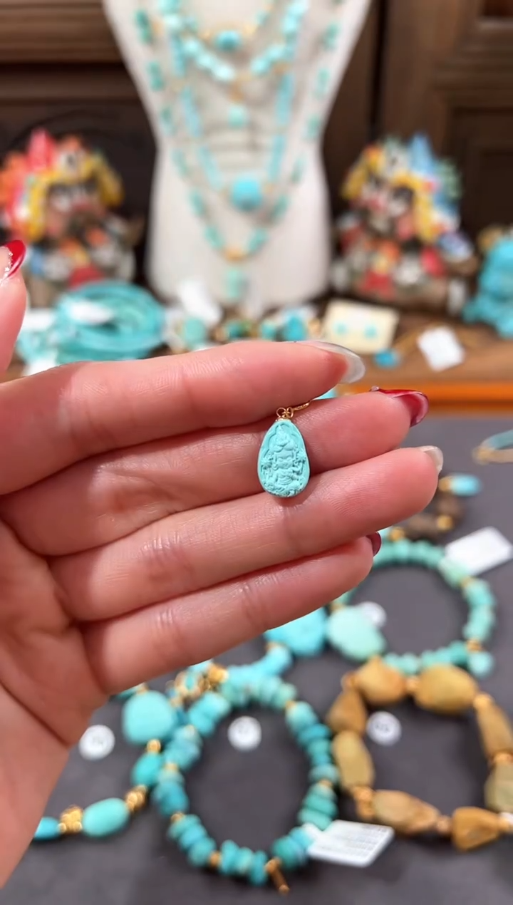 【闪购商品】绿松石提溜18K金镶嵌绿松石提溜