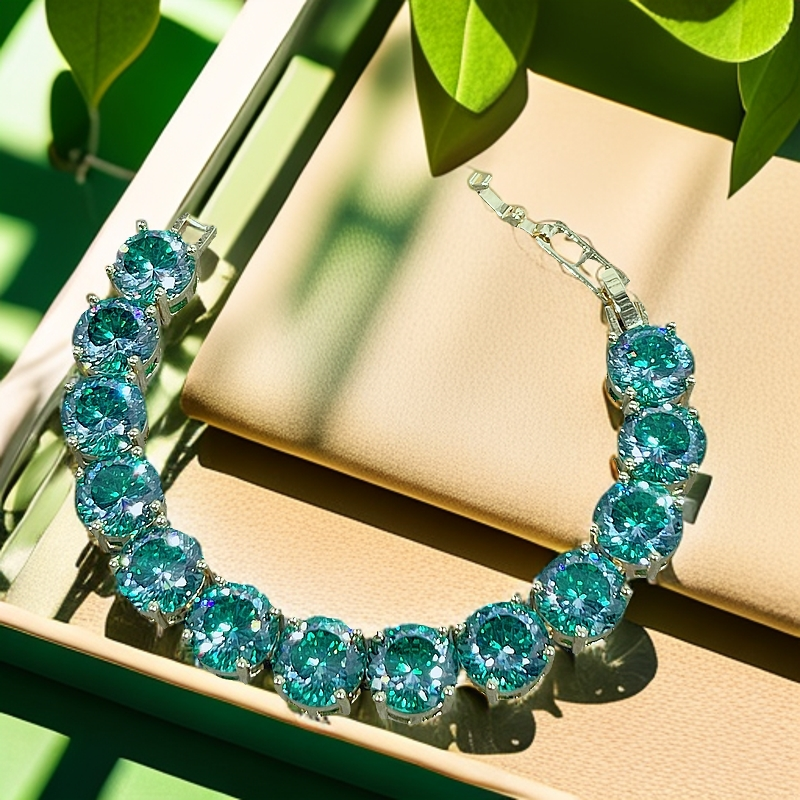 【米莱轻奢】精工豪华镶嵌钻饰绿手链