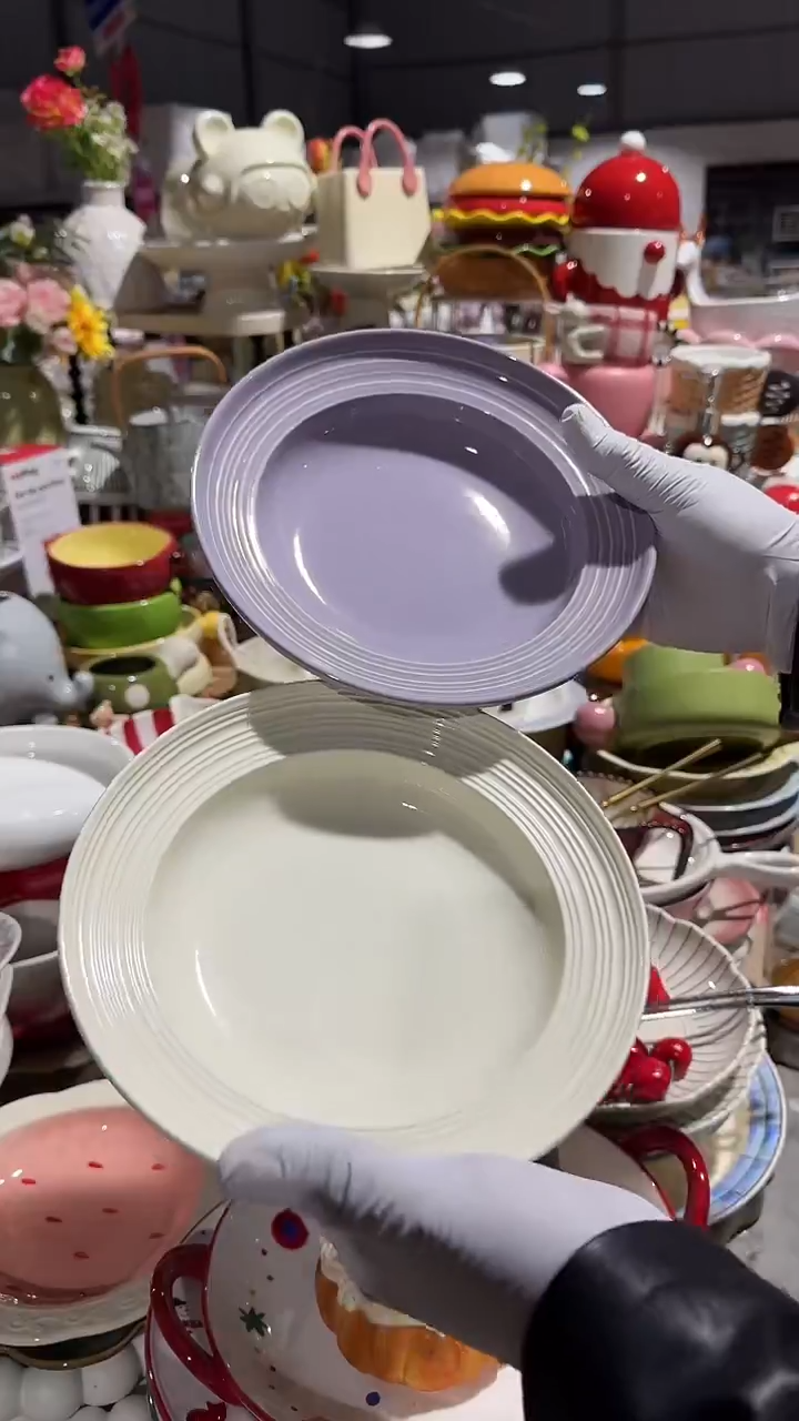 陶瓷2个螺纹草帽深盘微瑕 凑满20元包邮