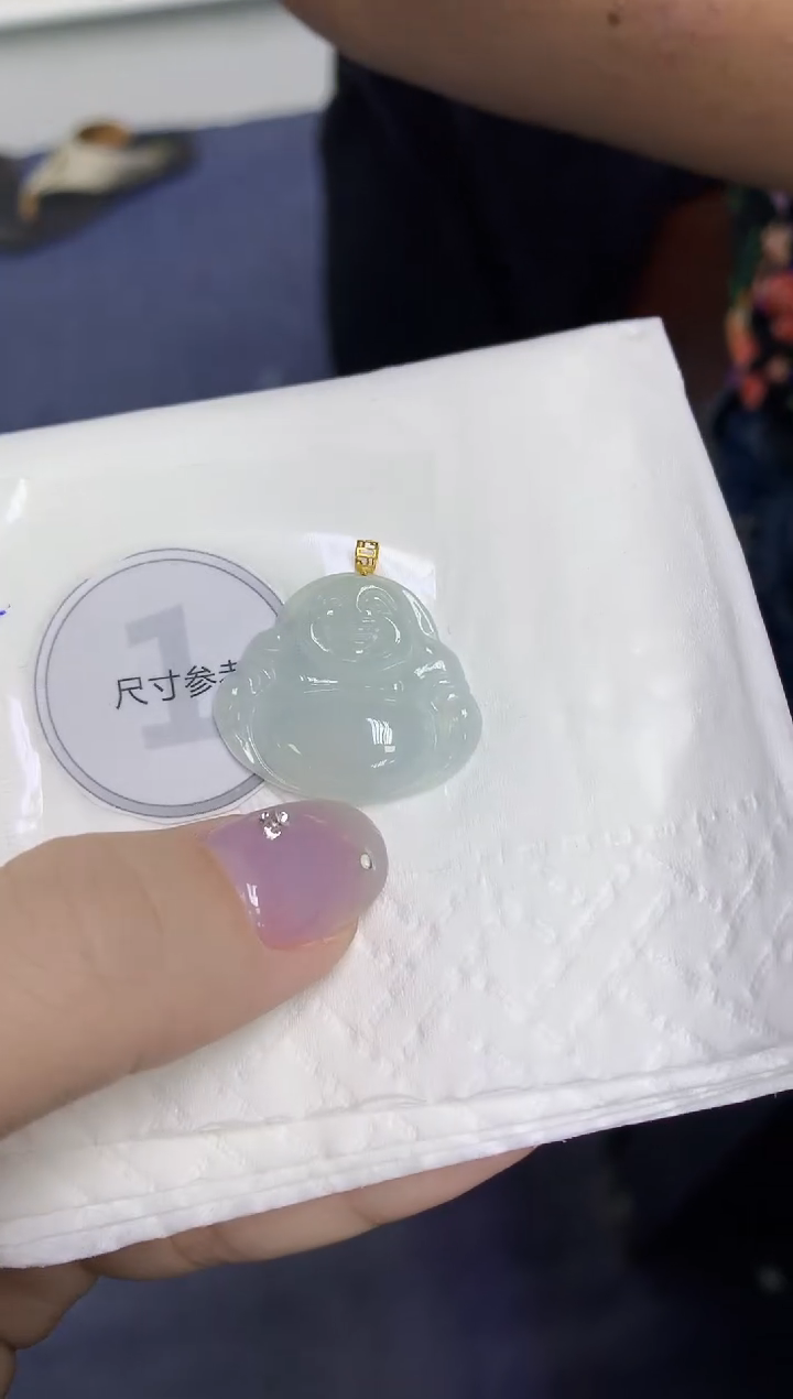 颈饰18K金镶嵌翡翠天然缅甸翡翠A货百元以上9元证书费自理