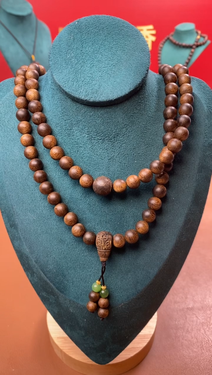 【闪购商品】沉香手串M沉水芽庄黄棋玉化瘤疤08*108设计款