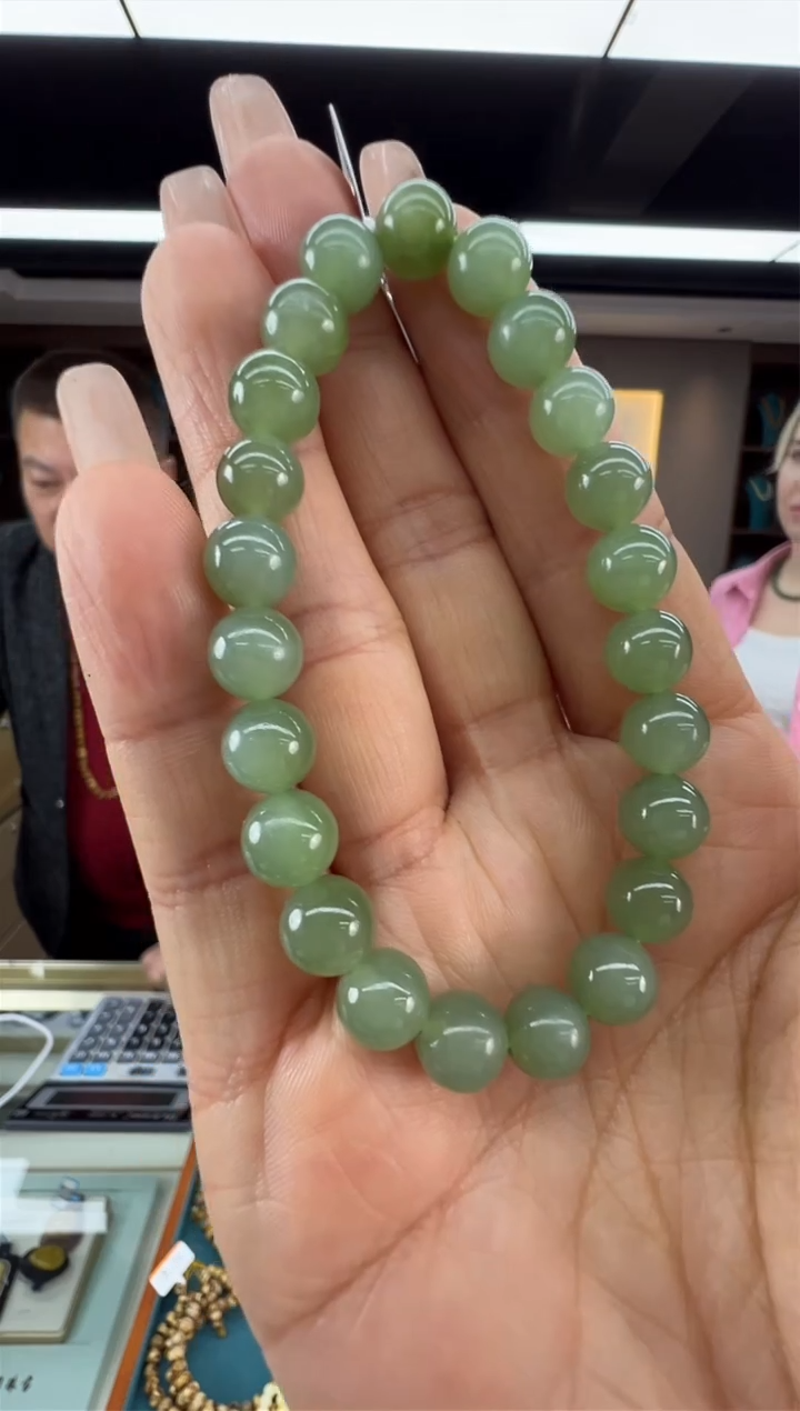 【闪购商品】和田玉（碧玉）手链未镶嵌18秒拼号