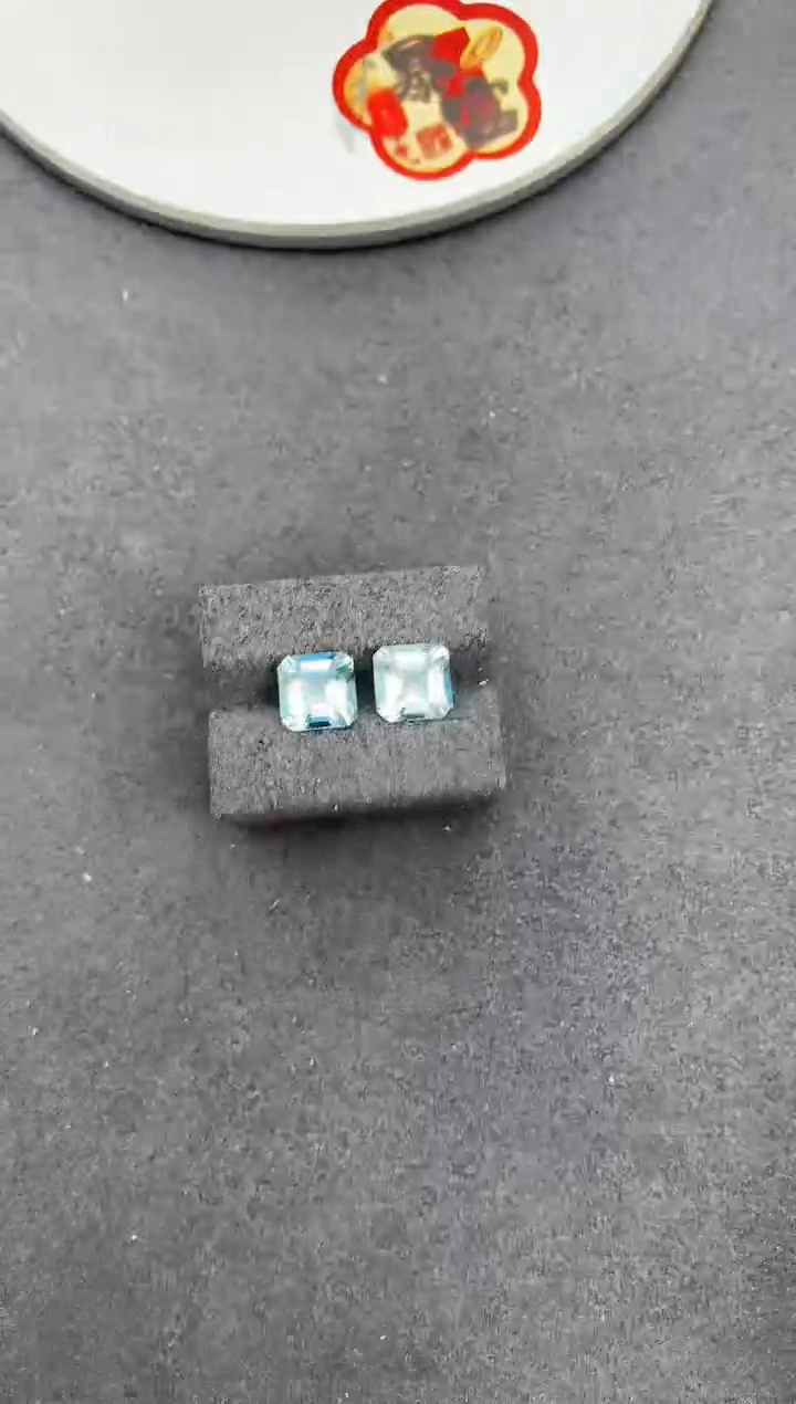 【闪购商品】海蓝宝石裸石未镶嵌3.4ct海蓝宝配对