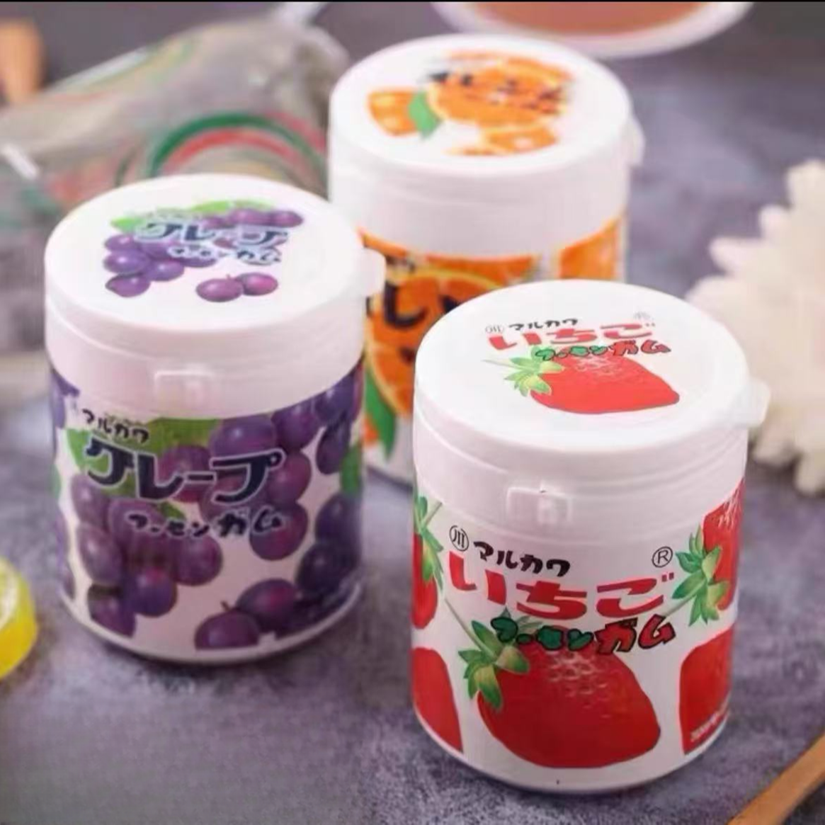 日本丸川水果味口香糖盒装130g大容量