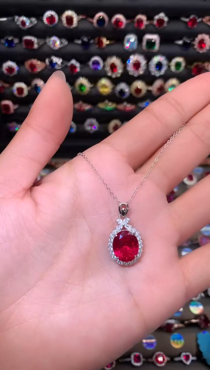 【闪购商品】红宝石颈饰银S925镶嵌1012