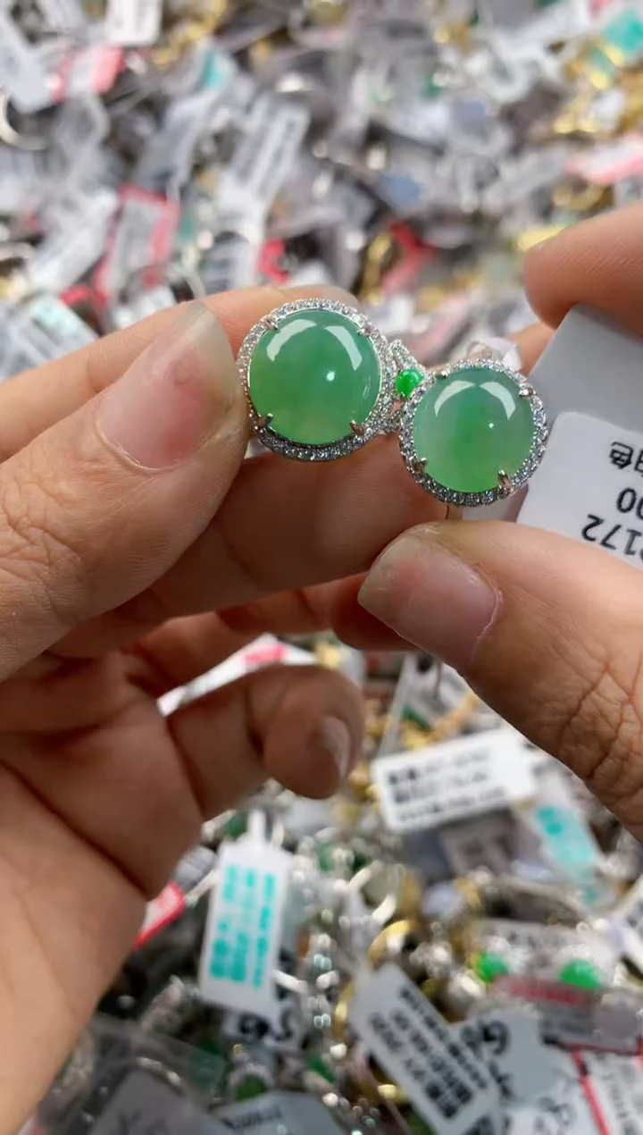 银S925镶嵌戒指翡翠101010---4