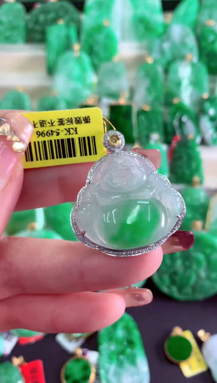 【闪购商品】翡翠吊坠(不含链)18K金镶嵌挂件