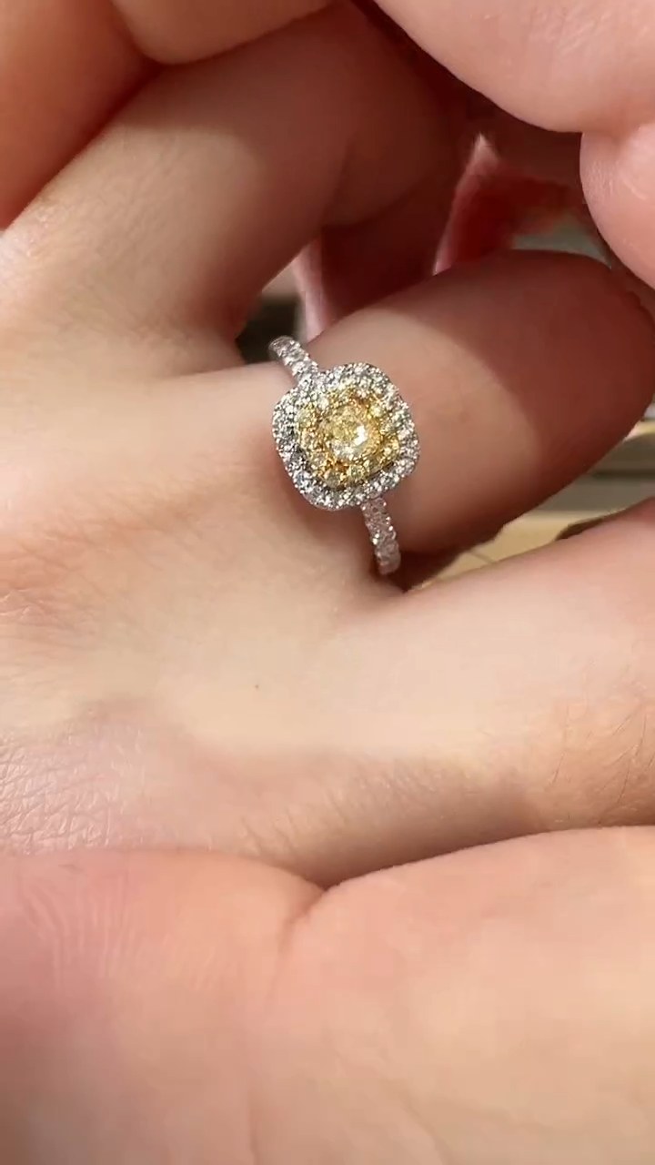 【闪购商品】钻石戒指/指环18K金镶嵌黄钻戒指   12#