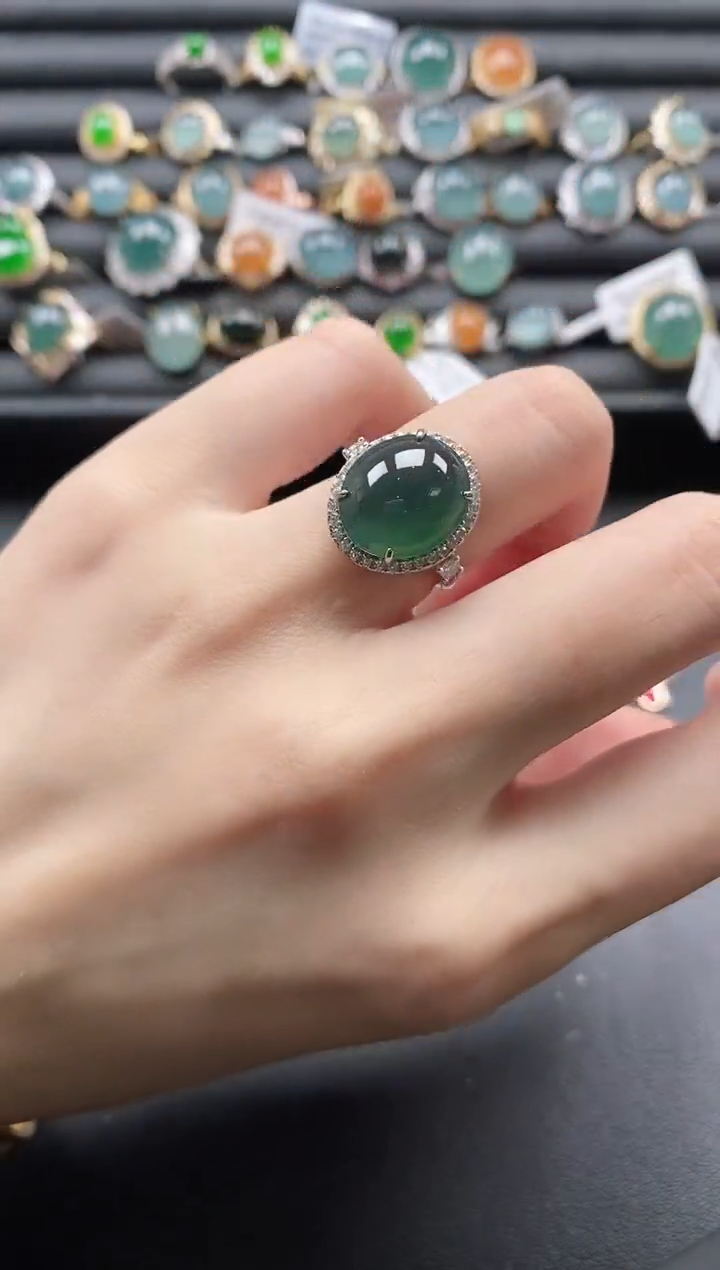 【闪购商品】翡翠戒指银S925镶嵌1111