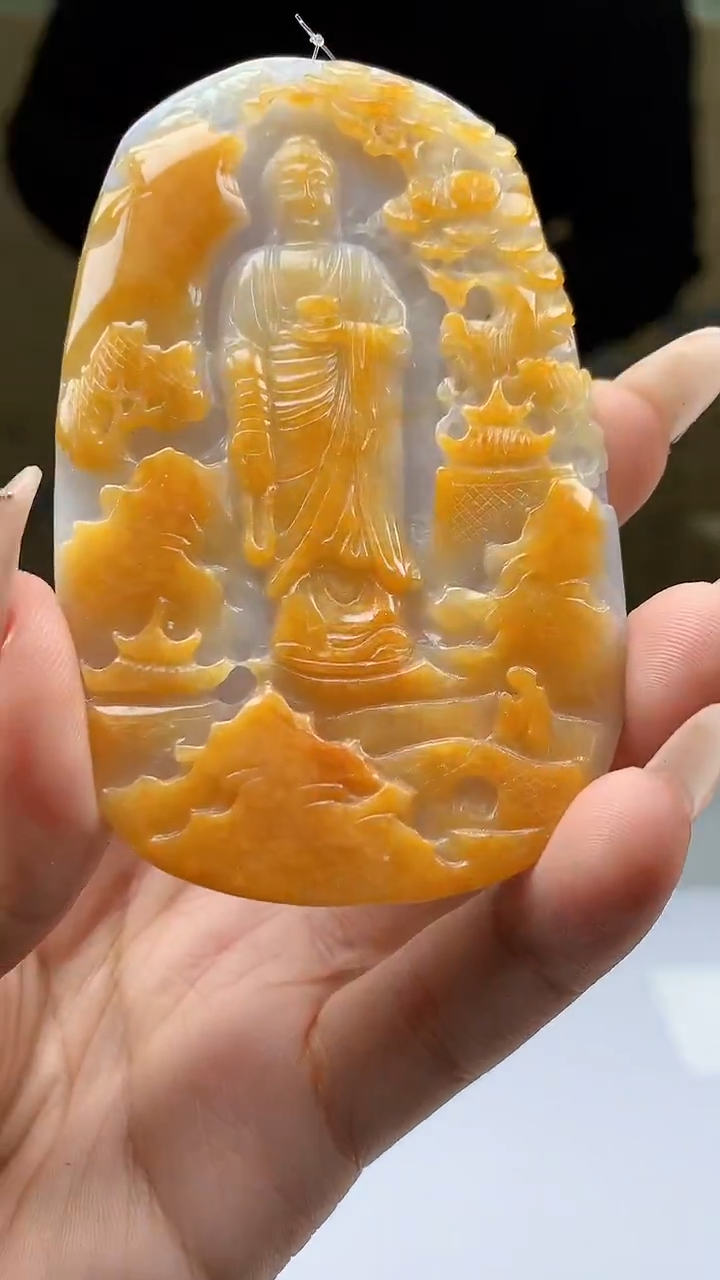 【闪购商品】定制翡翠未镶嵌4688ty-毛货挂件150