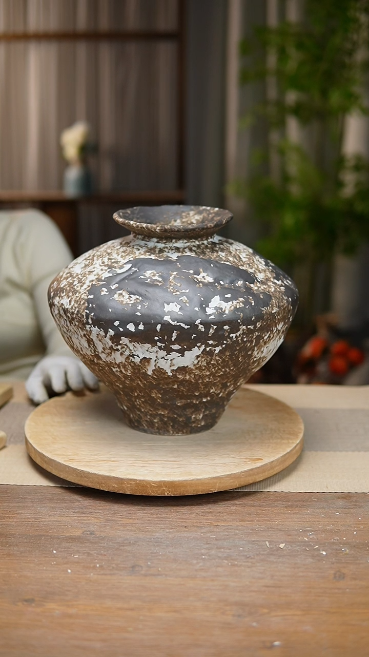 【闪购商品】陶瓷 花器诧寂黑大飞碟