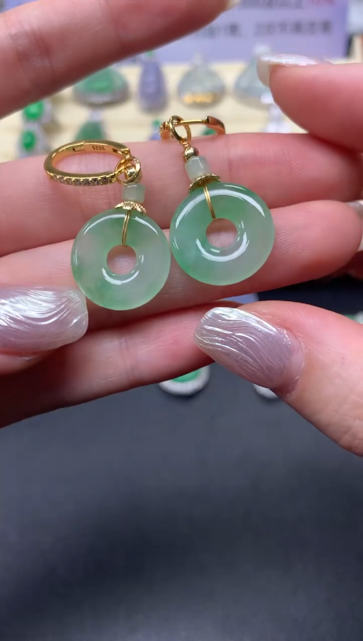 【闪购商品】翡翠耳饰银S925镶嵌耳饰|1200+120