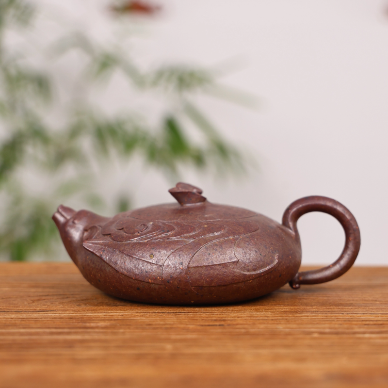 赐福泥壶紫砂壶全手工精品老料段泥师兄作品宜兴紫砂壶茶具泡茶壶