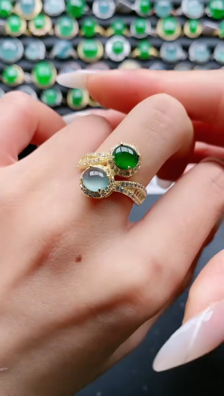 【闪购商品】翡翠戒指银S925镶嵌11111111