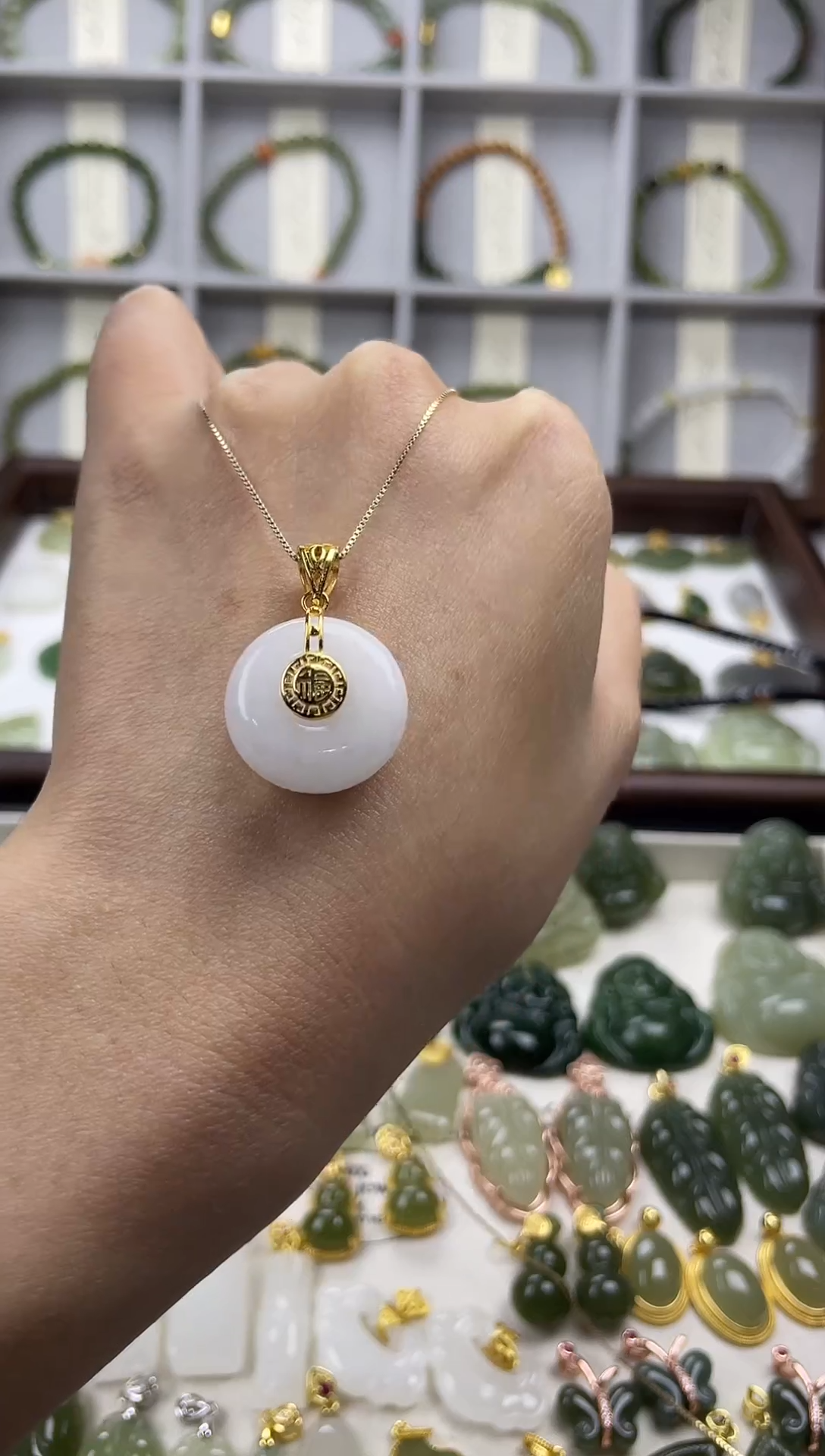 吊坠(不含链)银S925镶嵌和田玉吊坠(不含链) 银S925镶嵌 和田玉