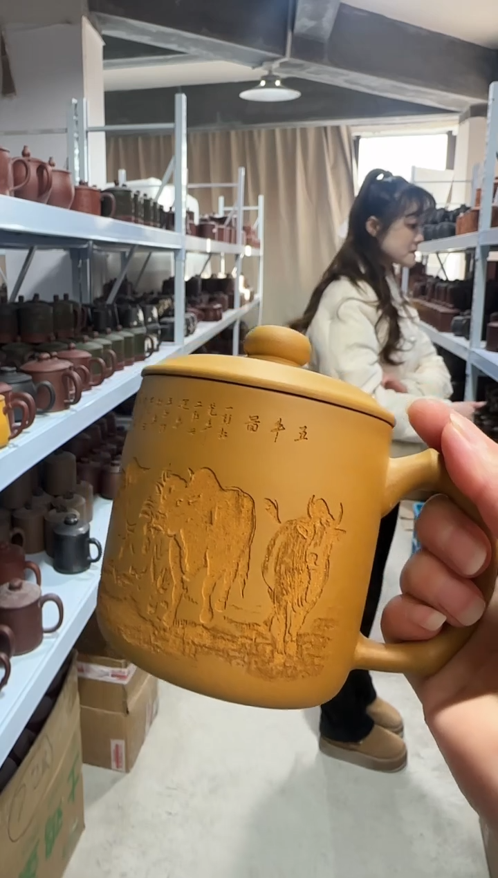 【闪购商品】紫砂盖杯紫砂盖杯段泥五牛