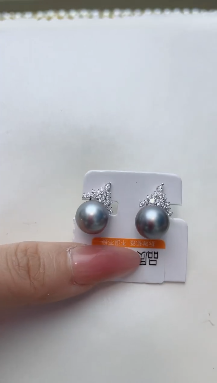 【闪购商品】海水珍珠耳饰银S925镶嵌A113