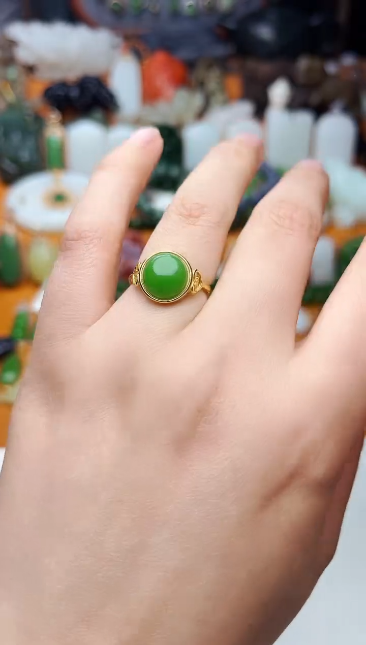 【闪购商品】和田玉戒指银S925镶嵌戒指