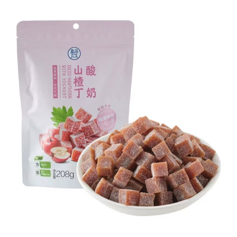 【浅尝优选】盒马 酸奶山楂丁 208g健康休闲零食