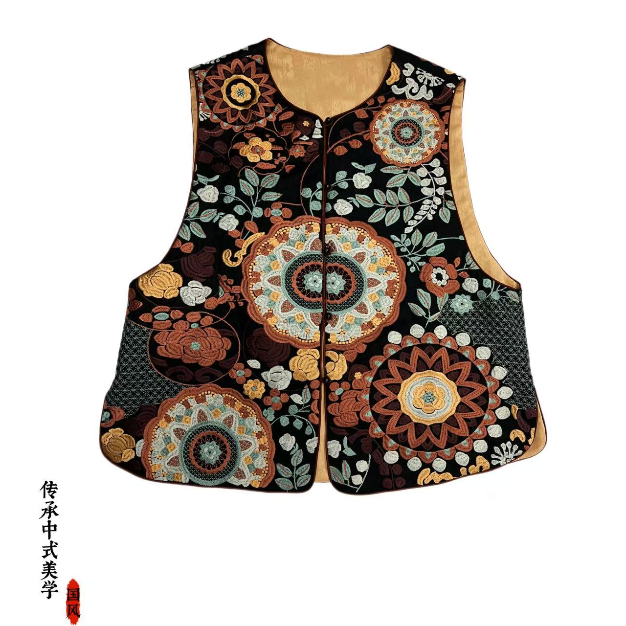 【苗绣马甲】国风重工苗绣马甲新中式背心刺绣马甲非遗好物SXC005