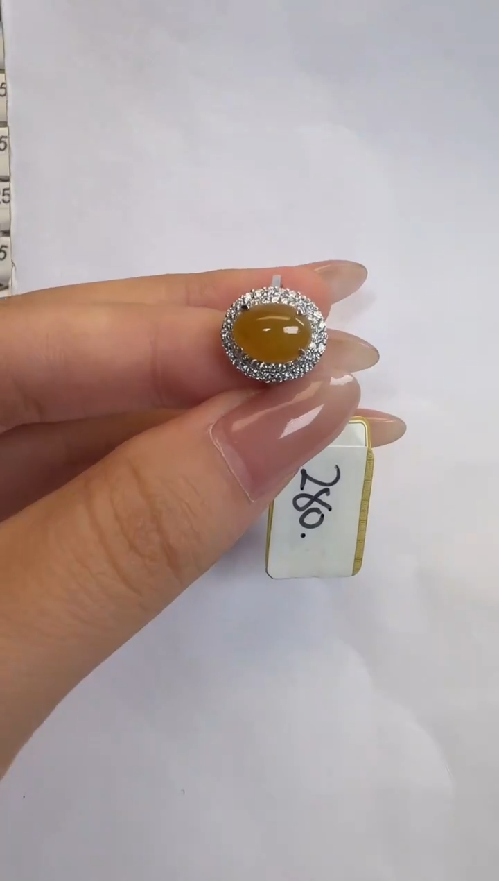 银S925镶嵌戒指翡翠通体925银镶缅甸A货翡翠戒指197