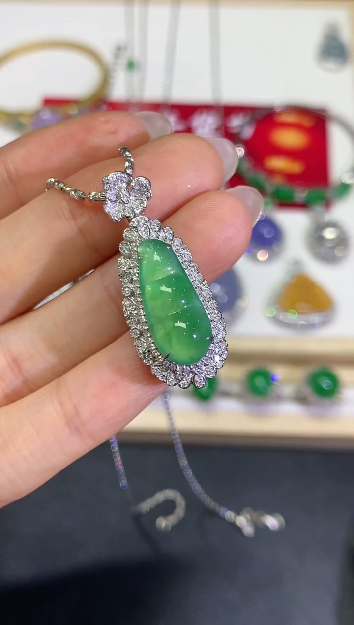 【闪购商品】定制翡翠18K金镶嵌团购34