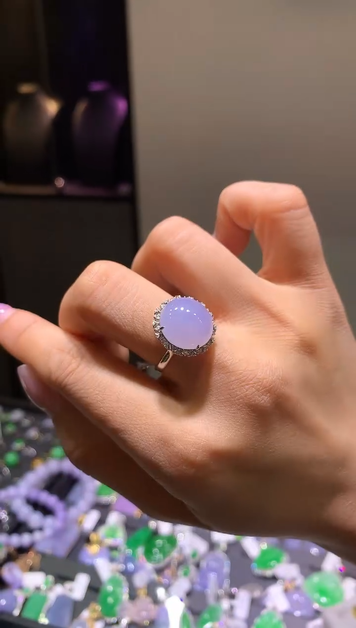 翡翠18K金镶嵌吊坠(不含链)戒指