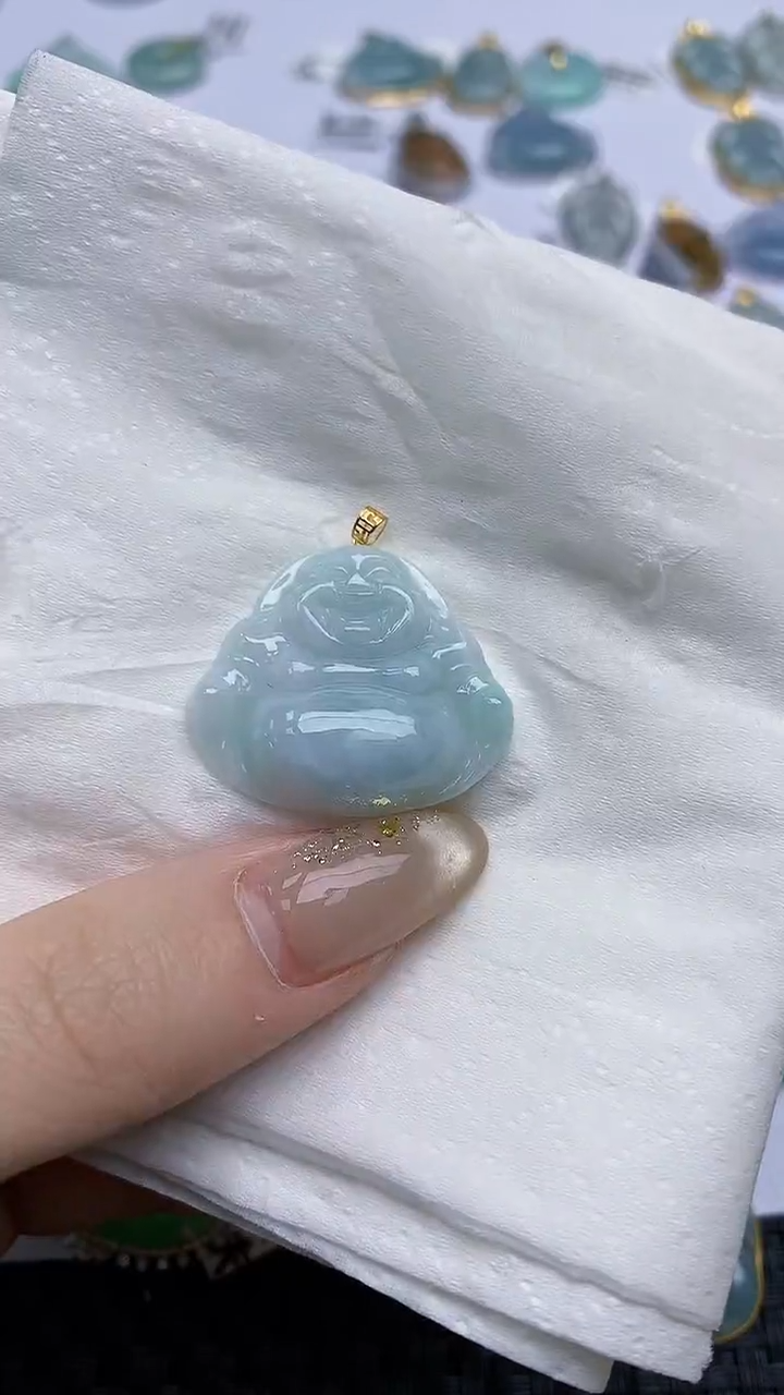 【闪购商品】翡翠颈饰18K金镶嵌天然翡翠A货