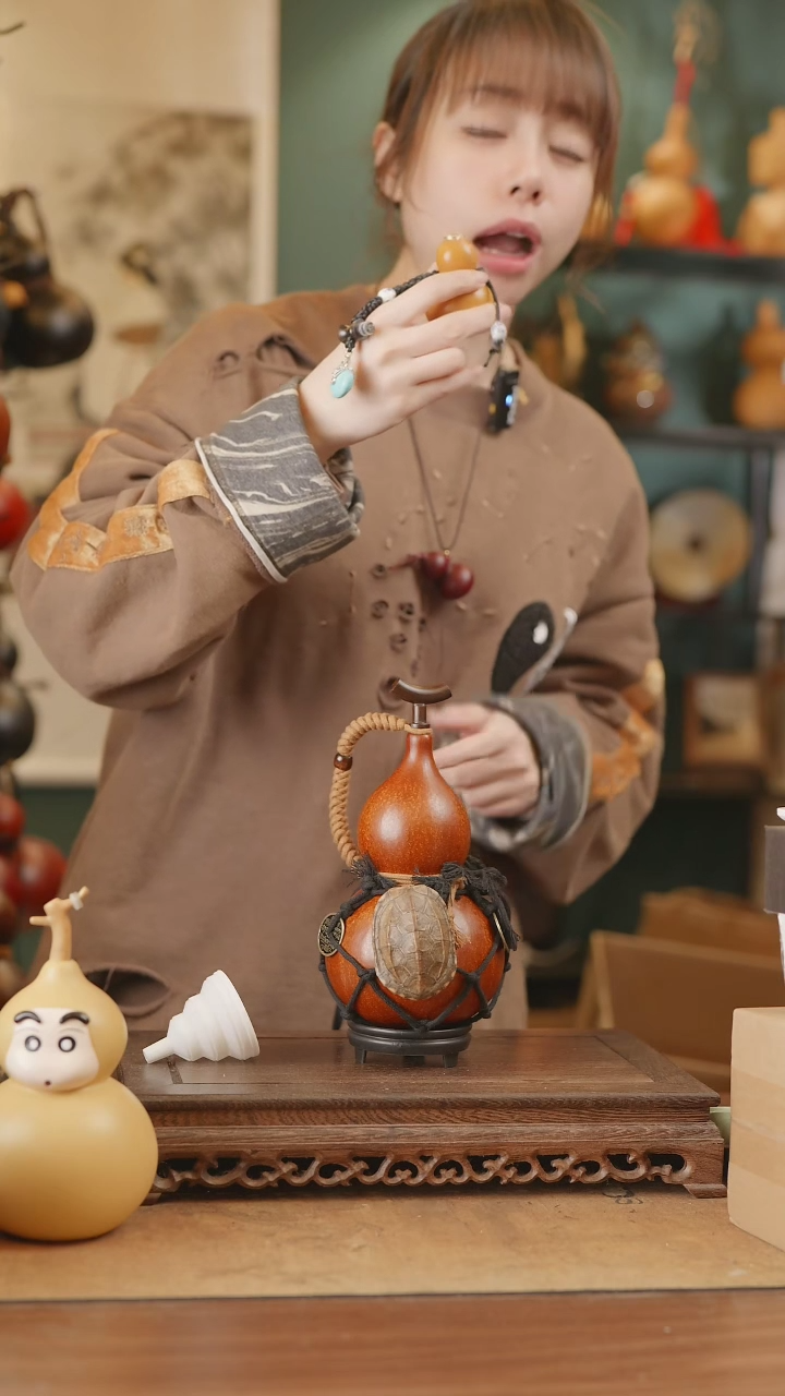 【闪购商品】152号精品天然大漆工艺防渗内胆酒葫芦~