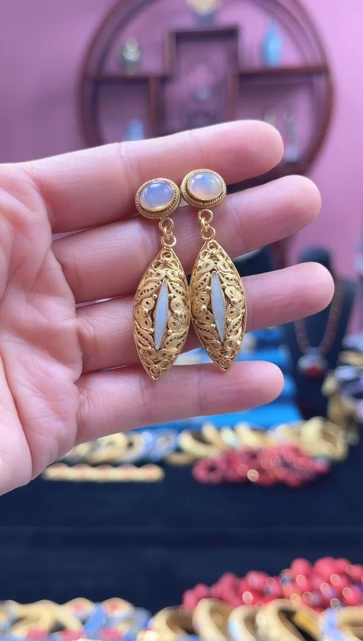 非遗花丝镶嵌 耳环