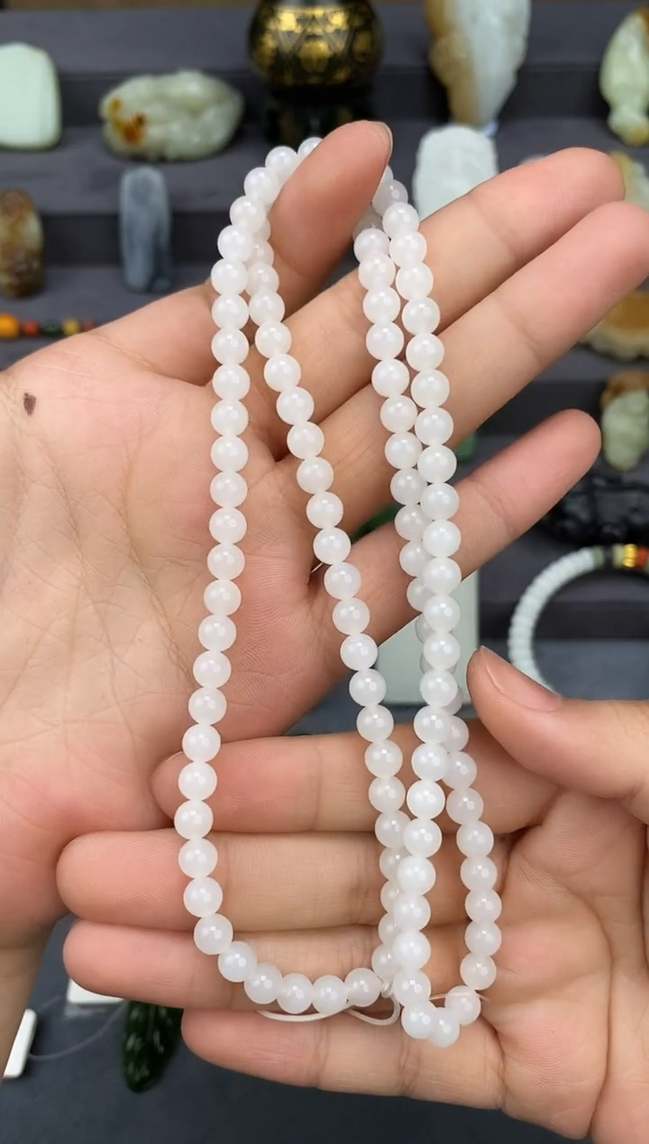 【闪购商品】和田玉-未镶嵌白玉圆珠108