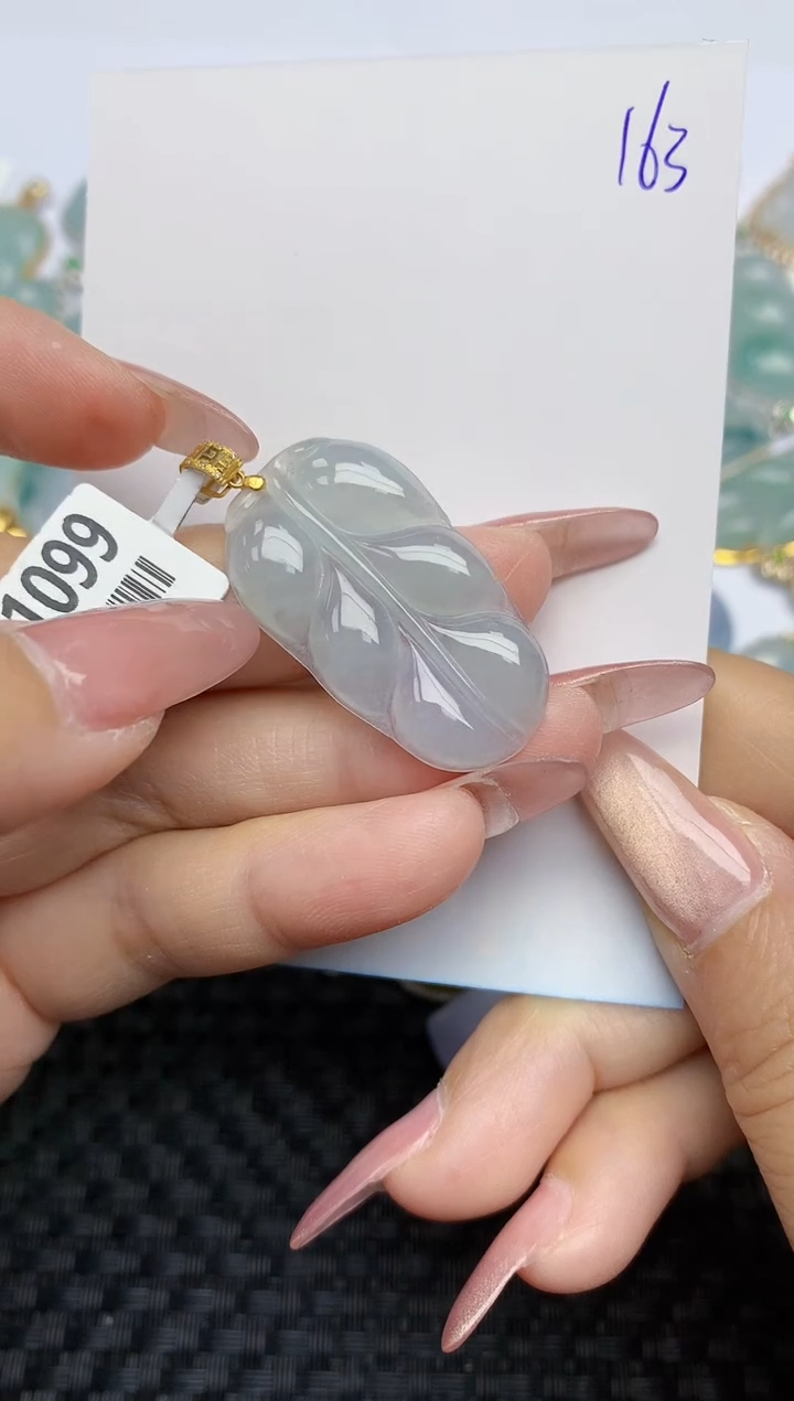 【闪购商品】翡翠颈饰18K金镶嵌天然A货翡翠 163