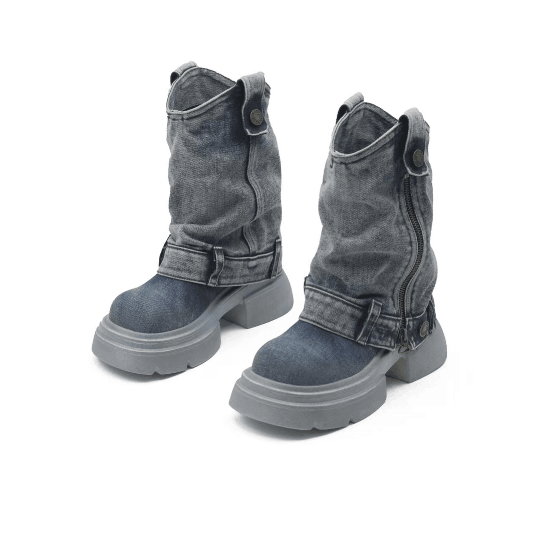 【25款现货】【吴宣Yi同款裤管靴】新款厚底休闲短靴鞋百搭英伦靴牛仔