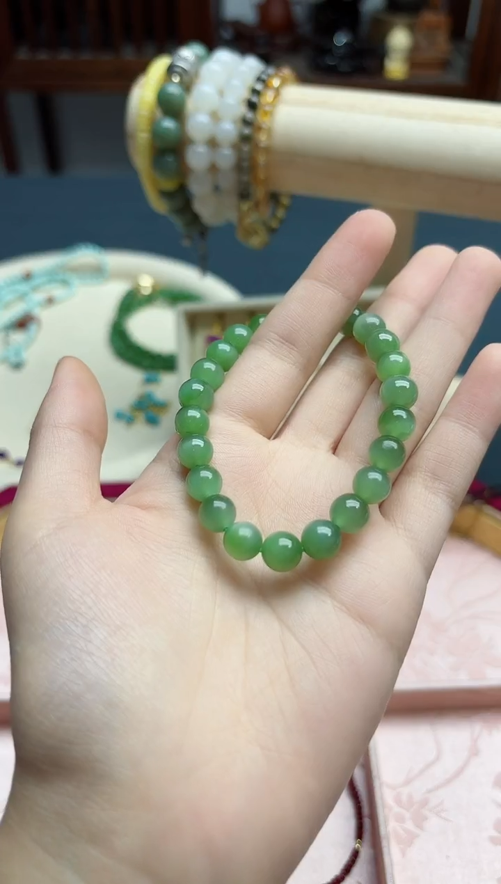 【闪购商品】和田玉手串未镶嵌和田玉8mm手串*1 QC