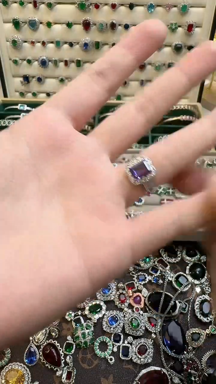 未镶嵌戒指烟晶紫水晶戒指