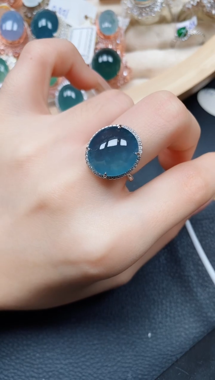 【闪购商品】翡翠戒指银S925镶嵌翡翠