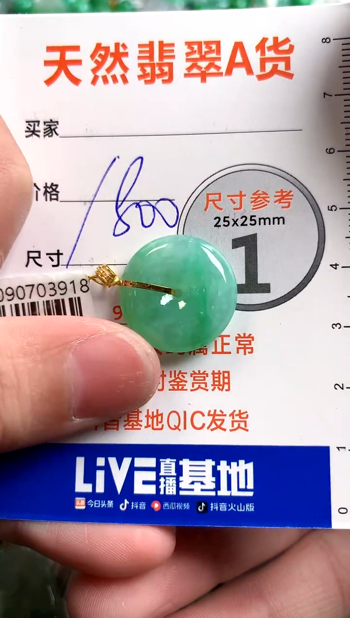 【闪购商品】翡翠颈饰18K金镶嵌0765808375