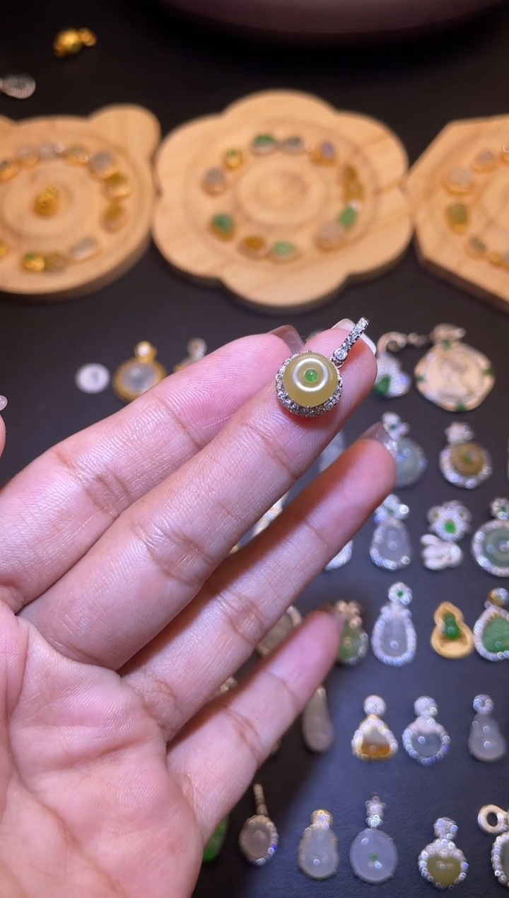 吊坠(不含链)银S925镶嵌翡翠1