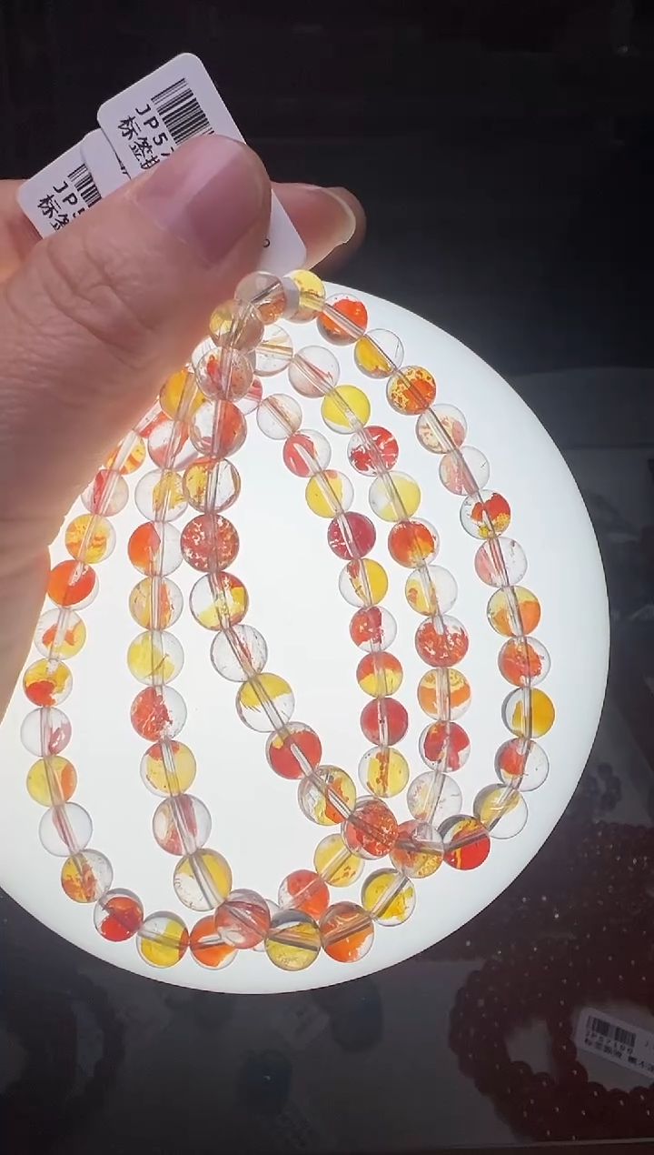 未镶嵌手串水晶锦鲤胶花手串6mm+ 多样性发一 简约