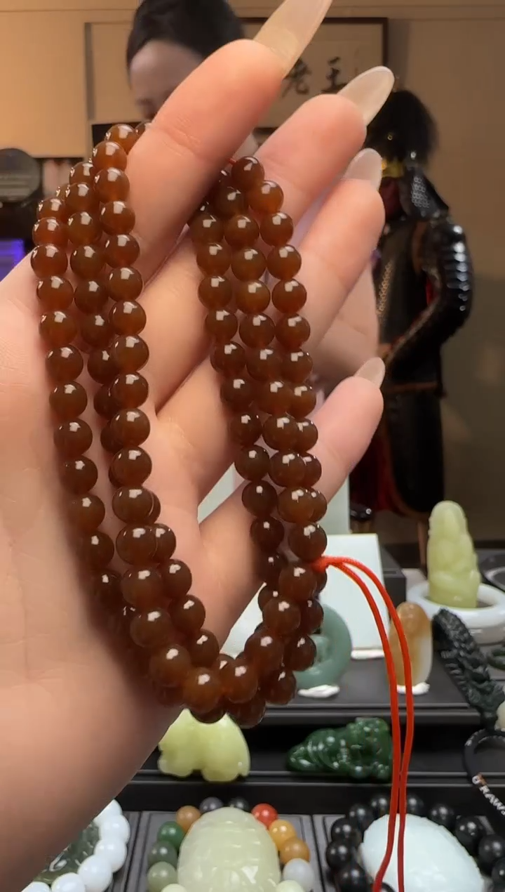 【闪购商品】和田玉糖圆珠未镶嵌长链