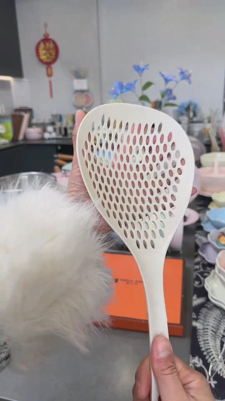 【闪购商品】瓷沥水勺34.5*13.5*4cm-霜白