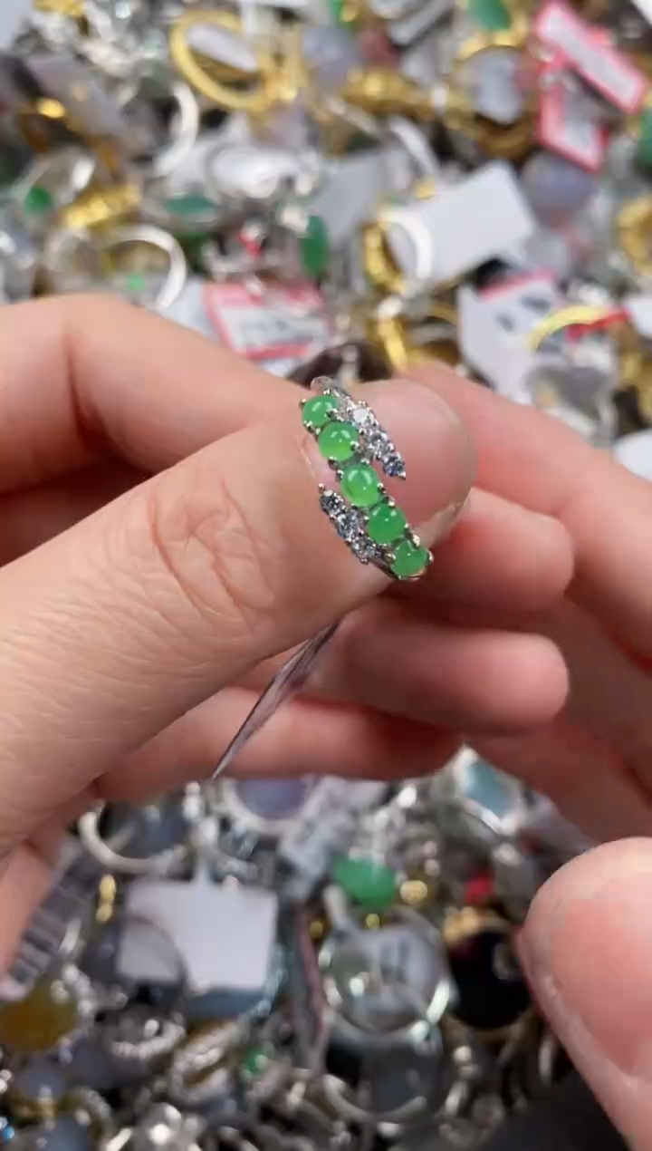 银S925镶嵌戒指翡翠333   7